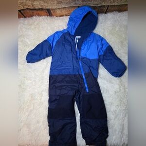 Columbia Two-Tone Blue Hooded Snowsuit